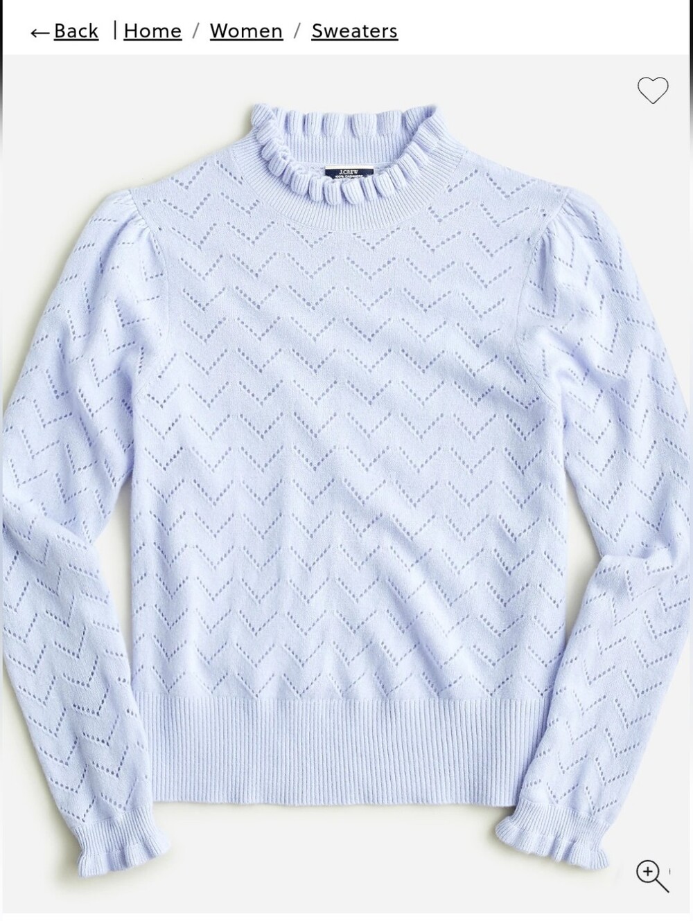 J Crew 100% Cashmere pointelle mockneck sweater